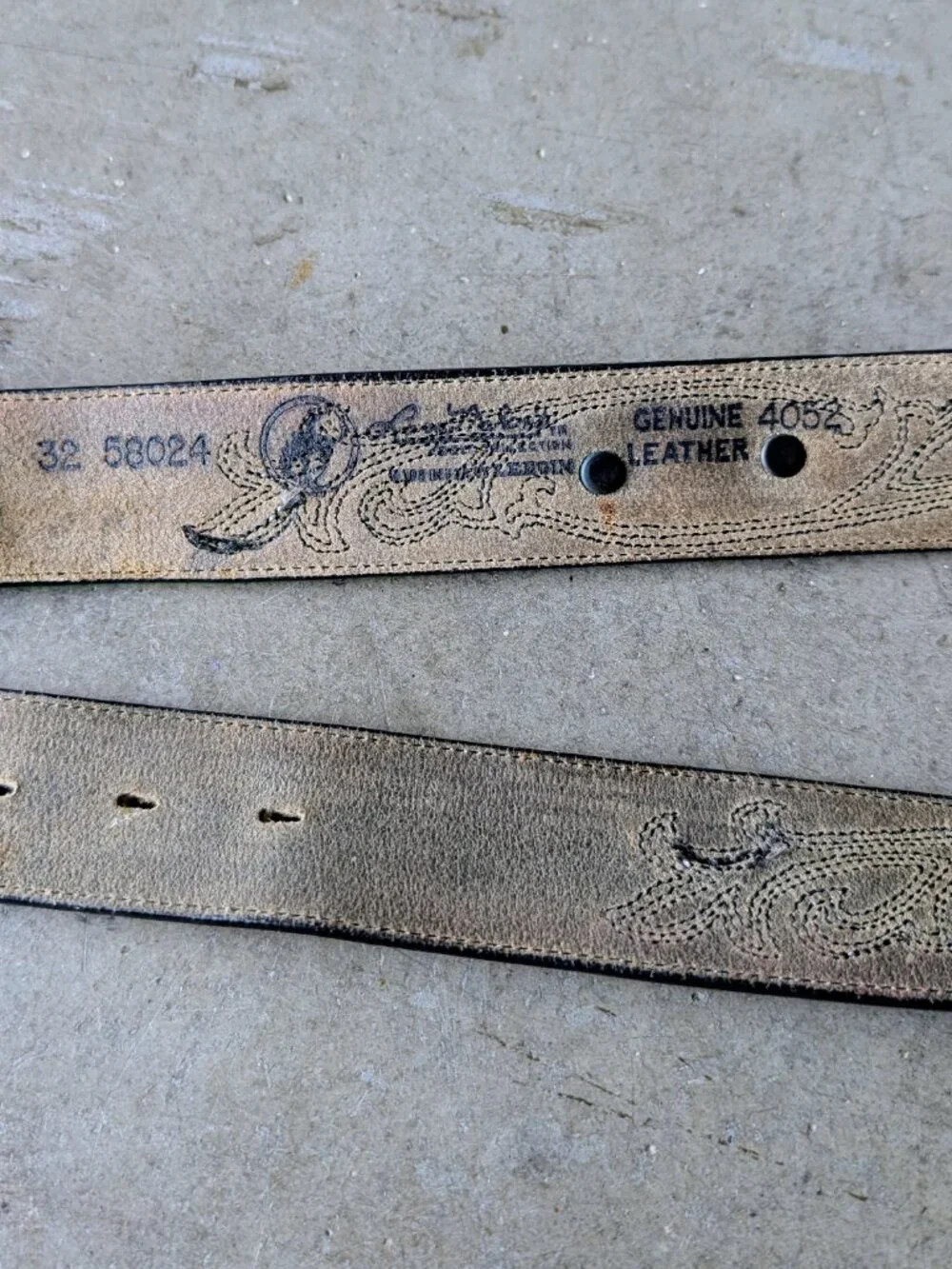 Larry Mahan Western Rodeo Cowboy Ranch Wear Brown Leather Belt size 32